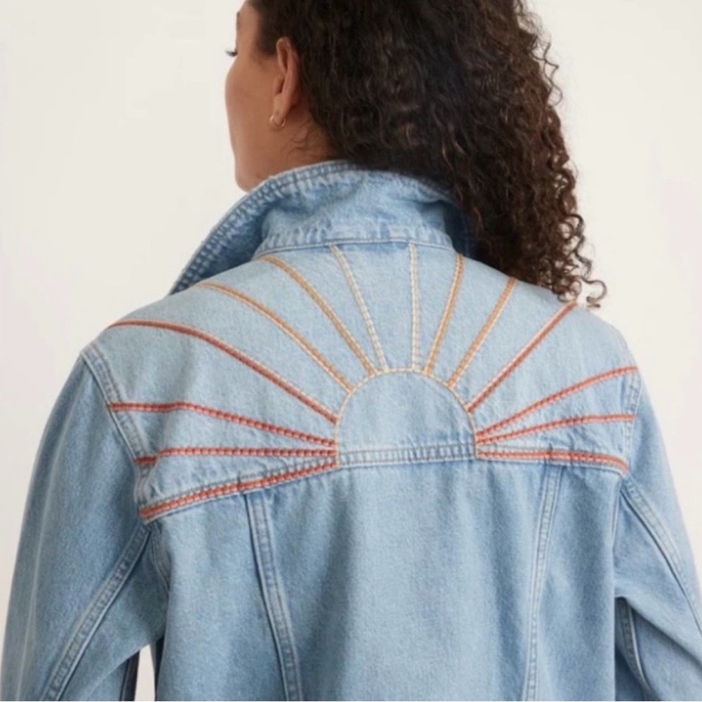 Marine Layer Embroidered Denim Jacket with Sunburst Design Size M - Picture 12 of 12